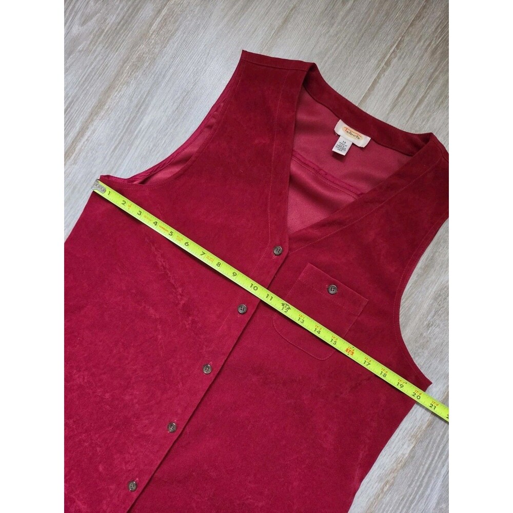 Talbots Red Maxi Dress Womens 14 Button Front Sleeveless Pocket USA Made EUC - Picture 5 of 10